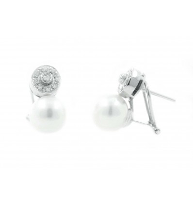 Pendientes perlas y diamantes