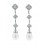 Pendientes de oro blanco (18K) con diamante y perla cultivada