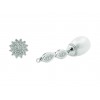 Pendientes de oro blanco (18K) con diamante y perla cultivada
