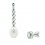 Pendientes de oro blanco (18K) con diamante y perla cultivada