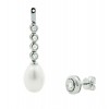 Pendientes de oro blanco (18K) con diamante y perla cultivada