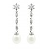 Pendientes largos perlas y diamantes