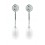 Pendientes de oro blanco (18K) con diamante y perla cultivada