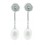 Pendientes de oro blanco (18K) con diamante y perla cultivada