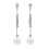 Pendientes de oro blanco (18K) con diamante y perla cultivada