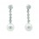 Pendientes de oro blanco (18K) con diamante y perla cultivada