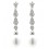 Pendientes de oro blanco (18K) con diamante y perla cultivada