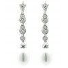 Pendientes de oro blanco (18K) con diamante y perla cultivada