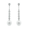 Pendientes largos perlas y diamantes boda