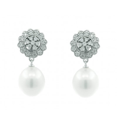 Pendientes novia desmontables diamantes