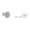 Pendientes perla desmontables diamantes