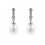 Pendientes de oro blanco (18K) con diamante y perla cultivada