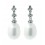 Pendientes de oro blanco (18K) con diamante y perla cultivada
