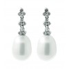 Pendientes perlas y diamantes