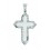 Cruz de oro blanco (18K) con diamante y nácar