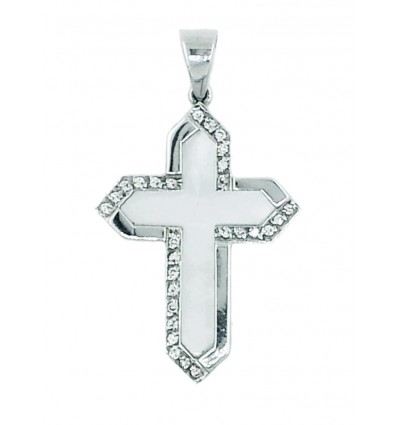Cruz nacar y diamantes