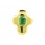 Cruz de oro amarillo (18K) con esmeralda natural