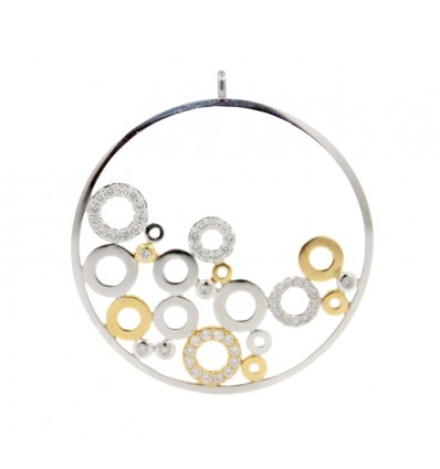 COLGANTE DE ORO BLANCO Y ORO AMARILLO CON BRILLANTES