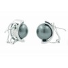 Pendientes oro blanco con perla negra