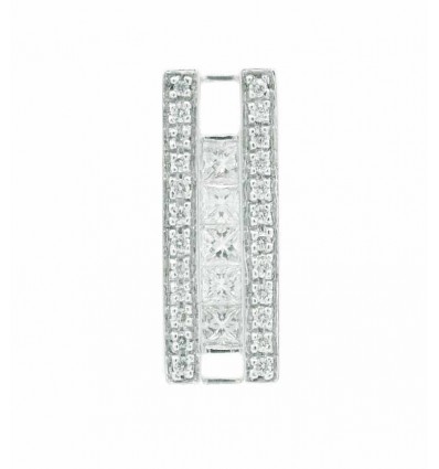 Colgante de oro blanco y diamantes princesa y brillante