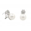 Pendientes perlas, oro blanco y brillantes