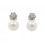 Pendientes de oro blanco (18K) con diamante y perla cultivada