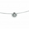Sirga de oro blanco (18K) con colgante con diamante