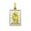 Medalla de la Virgen Niña de oro blanco y oro amarillo (18K) con diamante