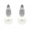 PENDIENTES comunion DE ORO BLANCO CON PERLA Y ZIRCONITA Y SORTIJA A JUEGO