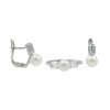 PENDIENTES DE ORO BLANCO CON PERLA Y ZIRCONITA Y SORTIJA A JUEGO