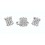 Juego pendientes y sortija de oro blanco (18K) con diamante