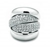 Anillo ancho oro blanco y diamantes