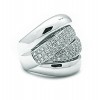 Anillo ancho oro blanco y diamantes