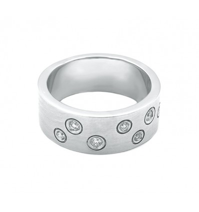 Sortija de oro blanco (18K) con diamante