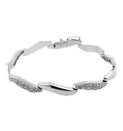 PULSERA PARA SEÑORA DE ORO BLANCO. DISEÑO ITALIANO. 19CMS X 0,75CMS