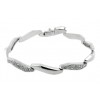 PULSERA PARA SEÑORA DE ORO BLANCO. DISEÑO ITALIANO. 19CMS X 0,75CMS