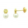 Pendientes bebe perla y diamante