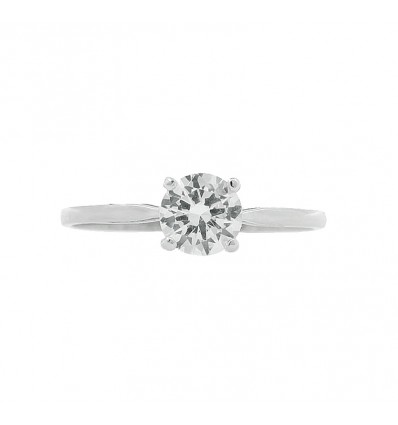 Solitario de oro blanco 18K