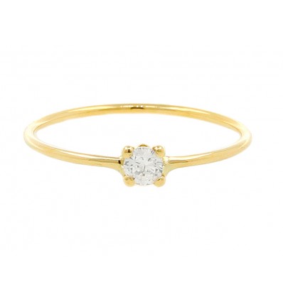 Solitario de oro de 18K
