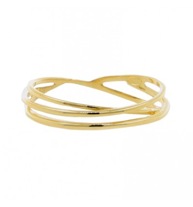 Sortija de oro amarillo aros cruzados