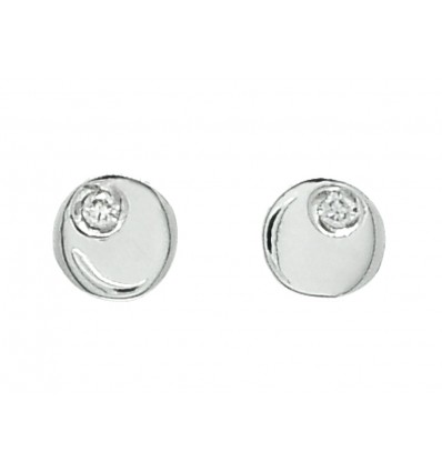 Pendientes oro blanco y diamantes niña