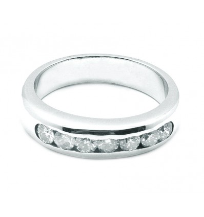 Alianza oro blanco y diamantes