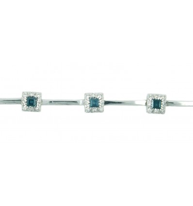 PULSERA DE ORO BLANCO CON DIAMANTES Y ZAFIROS