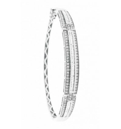 Pulsera rígida oro blanco y diamantes