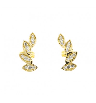 Pendientes trepadores de oro amarillo 