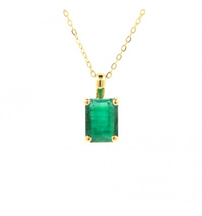 Gargantilla de oro 18K con esmeralda