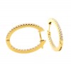 Pendientes de aro de oro 18K con circonitas
