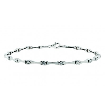 Pulsera de oro blanco y circonitas 