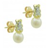 Pendientes de oro amarillo con perla comunión